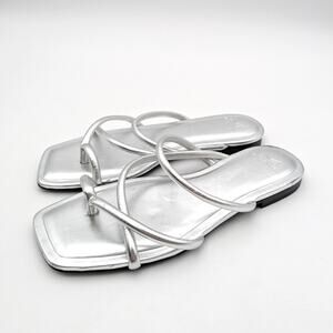 Marc Fisher LTD Fiada Slide Sandal Open Toe Women's Silver Size US6.5M EU36.5